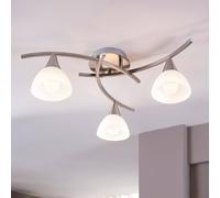 Plafonnier Della Lindby, dimmable, gris, Salon / Salle à manger, Verre, Moderne, Plafonnier