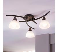Plafonnier Della Lindby, dimmable, noir, Salon / Salle à manger, Verre, Maison de campagne / Rustique, Plafonnier