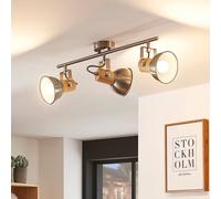 Lindby Spot Dennis à intensité variable (Moderne) en Gris Métal e. a. pour Cuisine (à 3 lampes, E14) Lampe encastrable plafonnier applique