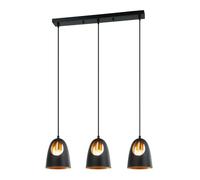 Plafonnier Design 3 Lampes "Elda" 75cm Noir