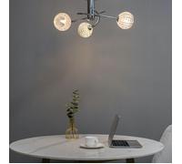 Plafonnier design à 3 sphères transparentes aux motifs graphiques - Salvati