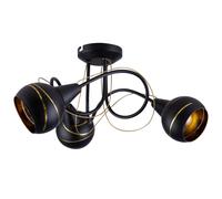 Plafonnier design boules de verre spot noir et or cocarde spot lampe éclairage salon