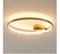 Plafonnier design cercle doré 50 cm - Evelia