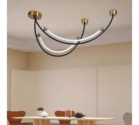 Plafonnier design - IP20 - Corps noir et laiton - 20W - 2500 Lumens - 4000K