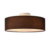 Plafonnier Design Lampe de Plafond Stylée Moderne 3 Douille E27 Plasitque Textile Organza Diamètre de 45 cm Marron Blanc