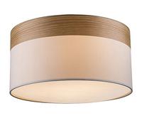 Plafonnier design lampe de salon écran tissu éclairage feux de bois beige Globo 15221D