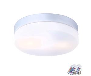 Plafonnier d'extérieur éclairage lampe télécommandée verre opale dans un ensemble comprenant des lampes LED RVB