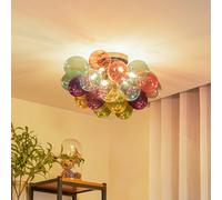 Lucande Plafonnier Diborah à intensité variable (Moderne) en Multicolore Verre e. a. pour Salon & Salle manger (à 6 lampes, G9) Luminaire Lampe Plafond Eclerage Eclairage
