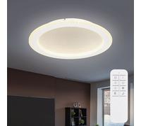 Plafonnier dimmable avec télécommande lumière du jour plafonnier LED blanc, lumière cristal, 24W 1500lm blanc chaud-blanc froid, DxH 40 x 5 cm