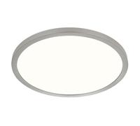 Plafonnier dimmable Backlight Plafonnier de salle de bains argenté Salle de bains, IP44, mémoire, LED 18W 1600Lm blanc chaud, DxH 29,4x2,5