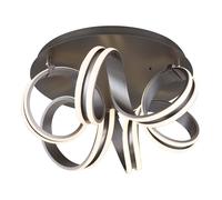 Plafonnier Dimmable LED Avec Télécommande Gris Aluminium D 54 Cm