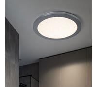 Plafonnier LED plafonnier lampe de salon lampe de cuisine, optique glace pilée dimmable, métal plastique, DxH 32 x 2,5cm, Wofi 9091.01.64.9309