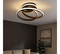 Plafonnier Intensité Variable LED Lampe de Salon Anneau Design Noir L 56cm