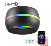 Plafonnier / Douille de lampe FUNT noir mat 90mm Ø + ampoule RGB