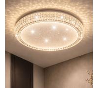 Plafonnier effet étoile plafonnier cristaux lumière de salon lumière du jour, CCT, métal, LED 12W 980Lm, DxH 30x8 cm