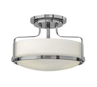 Plafonnier E27 Blanc Chrome Verre Métal Ø37Cm Lampe De Plafond Salon Couloir