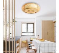 Plafonnier E27 idyllique en bambou plafonnier lampe en bois télécommande dimmable bambou tissé à la main naturel rétro plafonnier rotin bambou plafond rond lampes en bambou pour chambre salon couloir