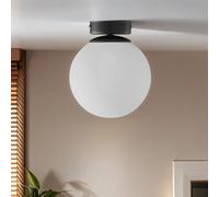 Plafonnier E27 Noir Blanc Verre Métal Moderne Plafonnier Chambre