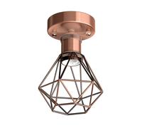 Plafonnier E27 vintage RETRA bronze Abat-jour en forme de cage bronze