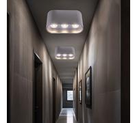 Plafonnier LED plafonnier lampe de couloir en saillie gris clair argent lampe de salon, 7W 421lm blanc chaud, L 10,5x 6,4 cm, lot de 2