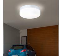 Plafonnier Éclairage D'Extérieur Balcon IP44 2 à Feux Argent Verre D 24cm