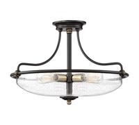 Plafonnier Écran de Verre E27 D: 52,8 CM Rond Art Deckenleuchte Salle à Manger