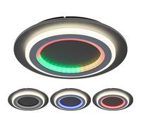 Plafonnier effet arc-en-ciel Plafonnier variateur de lumière Lampe de salle à manger LED changement de couleur, avec télécommande, 1x LED 18W 650Lm 3000-6500 Kelvin, D 34 cm