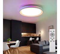 Plafonnier effet arc-en-ciel Plafonnier variateur de lumière Lampe de salon LED changement de couleur LED, avec télécommande, 1x LED 20W 1100Lm 2700-5000 Kelvin, D 40 cm