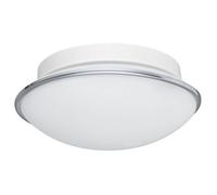 Plafonnier - EGLO - Rond chromé en verre - Blanc - 60 W - Verre, acier