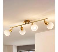 Plafonnier Elaina Lindby, dimmable, doré, Salon / Salle à manger, Métal, Moderne, Plafonnier