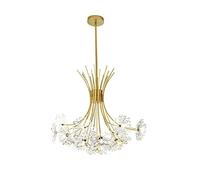 Plafonnier élégant en Cristal K9, Design Rond Moderne avec Douilles 13/19, Superbe plafonnier en Acrylique pour Salle à Manger, Cuisine et Salon (doré, 13 têtes)