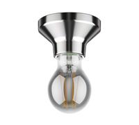 Plafonnier Elektra porcelaine argent + ampoule LED 370lm blanc extra-chaud