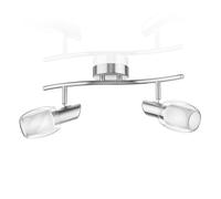 ledscom.de Plafonnier ELERA, 2 flammes, inox mat, 2x E14 max. 25W