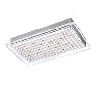 Plafonnier en acier Plafonnier LED plafonnier de salon moderne, argent, 1x LED 32 watt 2916 lumens blanc chaud, LxlxH 31x17,5x5 cm