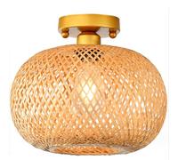 Plafonnier En Bambou Tissé à La Main Lampe Suspendue Style Rustique Lampe Suspendue Créative En Bambou Art Lampe Plafonnier Décoratif Pour Xuanguan, Couloir, Chambre à Coucher