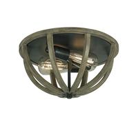 Plafonnier En Bois Antique Ø33Cm Rond Rustique Accueillant ARBARO Lampe Salon