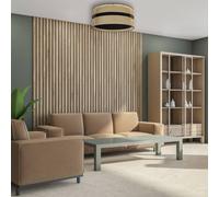 Plafonnier en bois Big Duo Duolla, dimmable, bois clair, Salon / Salle à manger, Bois, Maison de campagne / Rustique, Plafonnier