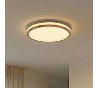 Plafonnier en bois Emiva Lindby, dimmable, bois clair, Salon / Salle à manger, Bois, Moderne, Plafonnier