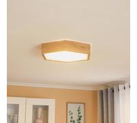 Plafonnier en bois Hagen Envostar, dimmable, bois clair, Salon / Salle à manger, Bois, Plafonnier