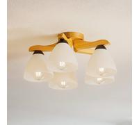 Plafonnier en bois Haro Lamkur, dimmable, bois clair, Salon / Salle à manger, Bois, Moderne, Plafonnier