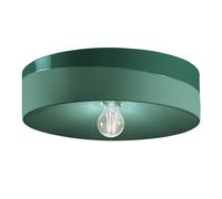 Plafonnier En Céramique Ø 40 Cm Rond H: 11 Cm En Vert Rétro E27