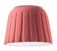 Plafonnier En Céramique E27 Corail Rouge Ø 40 Cm H: 29 Cm Fait Main