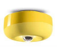 Plafonnier En Céramique E27 Rond D: 27 Cm Jaune Design Rétro Fait Main Lampe