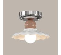 Plafonnier en céramique pour Salon Moderne, plafonnier Semi-encastré Contemporain, luminaire d'entrée Blanc, Mini