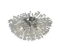 Plafonnier En Cristal Ø 29 Cm Rond Chromé Clair 4x G9 Salon