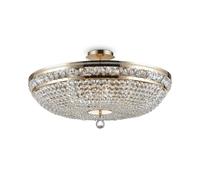 Plafonnier En Cristal Ø 65 Cm Rond En Or Antique 12x E14 Salon
