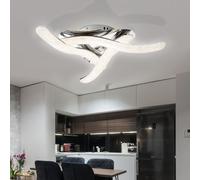 Plafonnier en cristal à LED éclairage de salon incurvé luminaire chromé