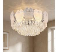Plafonnier en Cristal Chromé Pour Cuisine Salon Diamètre 50 cm