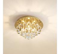 Plafonnier en cristal Gillion Lindby, dimmable, doré, Salon / Salle à manger, Cristal, Design, Plafonnier