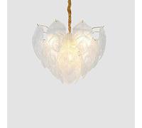 Plafonnier en Cristal givré à Feuilles, Design européen Moderne, idéal pour Un Restaurant, Un Salon, Une Salle à Manger ou Une Chambre à Coucher, diamètre 60 x 40 cm, lumière Chaude, décoration LED